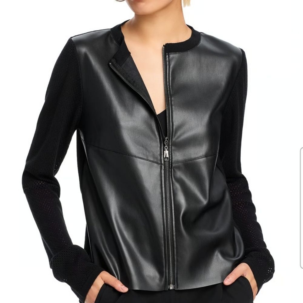 VTG Mossimo Genuine Leather & Wool Sweater Coat Size XL